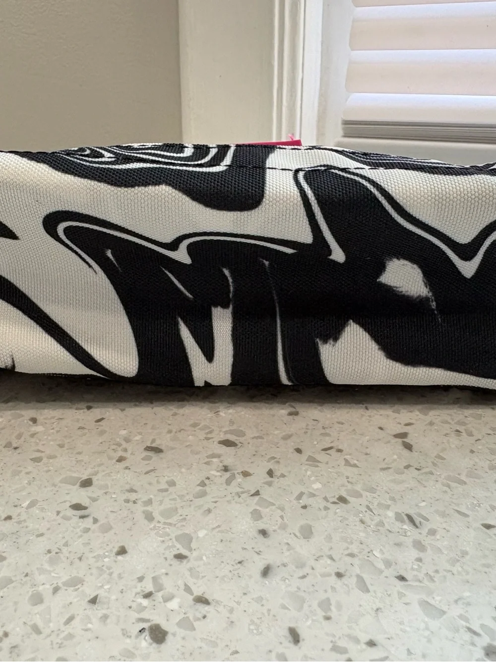 NWT STATE Black & White Marble Clinton Accessory Case